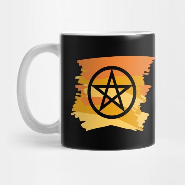 Pagan Pentagram Orange Paint Witch Magick by vikki182@hotmail.co.uk